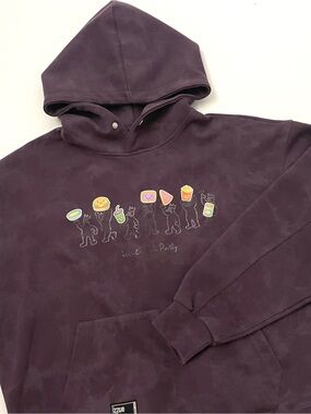 Izzue Snack Party Purple Hoodie, Limited Edition Sweatshirt, Large